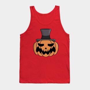 Halloween pumpkin wearing a top hat Tank Top